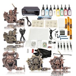 5 Gun Tattoo Machine Kit Needles Grips Tip 8 Ink TM00503