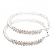 Beautiful Rhinestone Pierced Hoop Earrings