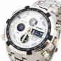 Business Men Steel Band Waterproof Day Date Display Alarm LED Digital Quartz Wrist Watch White