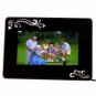 7" Flower Decorated Rectangle Digital Photo Frame with 2GB Memory Card Black
