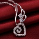 Angle’s Heart Pendant Shape Environmental Copper Female Women's Necklace Silver