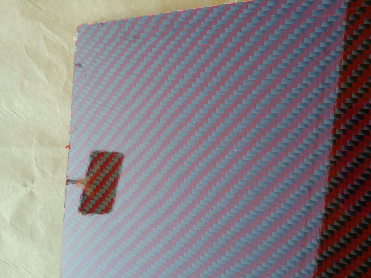 Carbon Fiber Panel 6"x12"x1/16" red