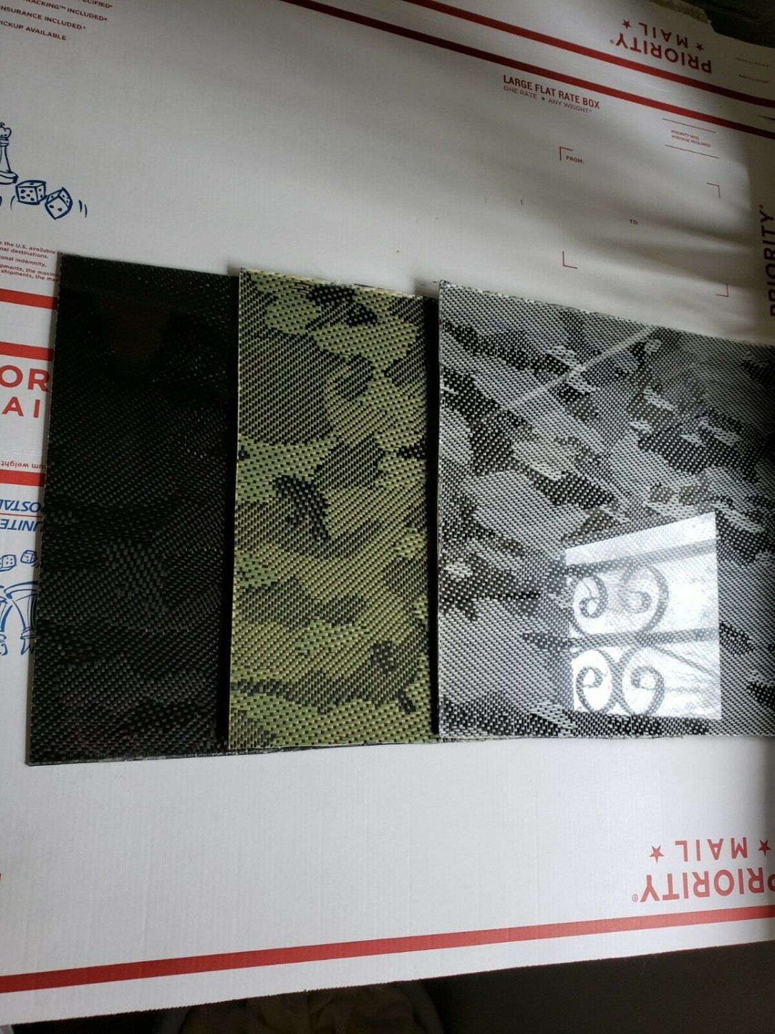 6"x78"x3/32" Camouflage Carbon Fiberglass plate Sheet Panel Glossy One Side