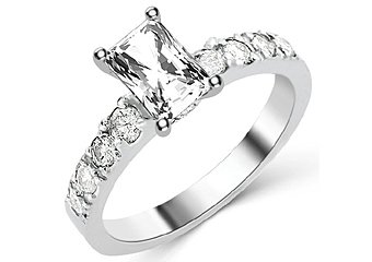 1.6 CARAT WOMENS DIAMOND ENGAGEMENT WEDDING RING RADIANT CUT SHAPE WHITE GOLD