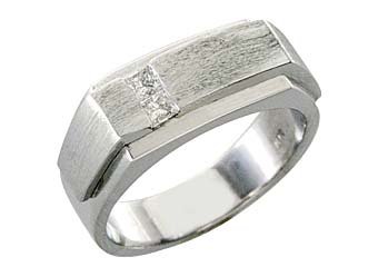 MENS 1/4 CARAT PRINCESS SQUARE CUT DIAMOND RING WEDDING BAND 14KT WHITE GOLD
