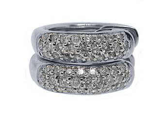 WOMENS 1/2 CARAT BRILLIANT ROUND CUT MICRO PAVE DIAMOND HOOP EARRINGS WHITE GOLD