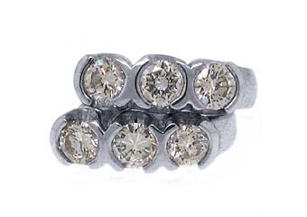 WOMENS 1.68 CARAT ROUND CUT 3 STONE DIAMOND HOOP EARRINGS WHITE GOLD