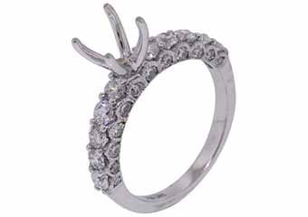 1.39 CARAT WOMENS DIAMOND ENGAGEMENT RING SEMI-MOUNT ROUND CUT WHITE GOLD