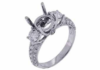 1.32 CARAT WOMENS DIAMOND ENGAGEMENT RING SEMI-MOUNT ROUND CUT WHITE GOLD