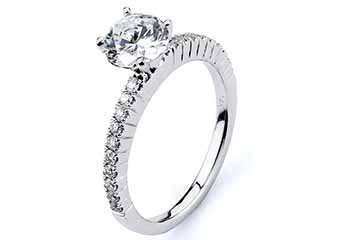 WOMENS DIAMOND ENGAGEMENT RING BRILLIANT ROUND CUT 1.30 CARAT 14KT WHITE GOLD