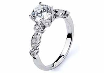 WOMENS DIAMOND ENGAGEMENT RING BRILLIANT ROUND CUT 1.20 CARAT 14KT WHITE GOLD