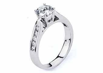 WOMENS DIAMOND ENGAGEMENT RING BRILLIANT ROUND CUT 1.26 CARAT 14KT WHITE GOLD