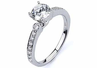 WOMENS DIAMOND ENGAGEMENT RING BRILLIANT ROUND CUT 1.30 CARAT 18K WHITE GOLD