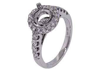 .84 CARAT WOMENS DIAMOND HALO ENGAGEMENT RING SEMI-MOUNT ROUND CUT WHITE GOLD