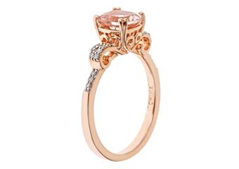 WOMENS 1.37 CARAT MORGANITE CUSHION CUT DIAMOND RING 925 STERLING SILVER ROSE