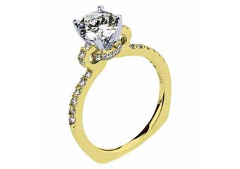 WOMENS DIAMOND ENGAGEMENT RING BRILLIANT ROUND CUT 1.36 CARAT 18KT YELLOW GOLD