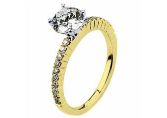 WOMENS DIAMOND ENGAGEMENT RING BRILLIANT ROUND CUT 1.30 CARAT 14KT YELLOW GOLD