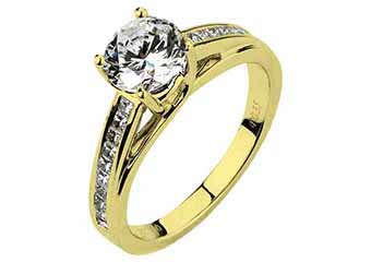 WOMENS DIAMOND ENGAGEMENT RING ROUND CUT 1.35 CARAT 18K YELLOW GOLD