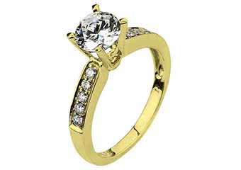 WOMENS DIAMOND ENGAGEMENT RING BRILLIANT ROUND CUT 1.18 CARAT 18K YELLOW GOLD