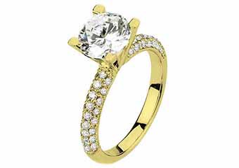 WOMENS DIAMOND ENGAGEMENT RING ROUND CUT 1.58 CARAT 18K YELLOW GOLD
