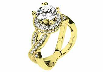 WOMENS DIAMOND ENGAGEMENT RING ROUND CUT 1.70 CARAT 18K YELLOW GOLD