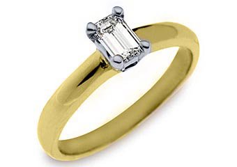 .65 CARAT WOMENS SOLITAIRE EMERALD SHAPE CUT DIAMOND ENGAGEMENT RING YELLOW GOLD
