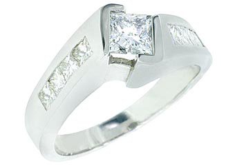 1.75CT WOMENS DIAMOND ENGAGEMENT WEDDING RING PRINCESS TENSION SET WHITE GOLD