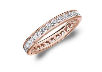 DIAMOND ETERNITY BAND WEDDING RING ROUND CHANNEL SET 14KT ROSE GOLD 1.00 CARAT
