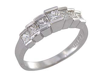 1 CARAT WOMENS PRINCESS SQUARE CUT DIAMOND RING WEDDING BAND WHITE GOLD