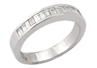 3/5 CARAT WOMENS BAGUETTE CUT DIAMOND RING WEDDING BAND WHITE GOLD