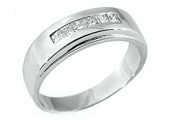 3/4 CARAT WOMENS PRINCESS SQUARE CUT DIAMOND RING WEDDING BAND WHITE GOLD