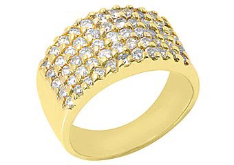 1.5 CARAT WOMENS BRILLIANT ROUND CUT PRONG DIAMOND RING WEDDING BAND YELLOW GOLD