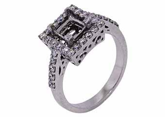 .82 CARAT WOMENS DIAMOND HALO ENGAGEMENT RING SEMI-MOUNT ROUND CUT WHITE GOLD