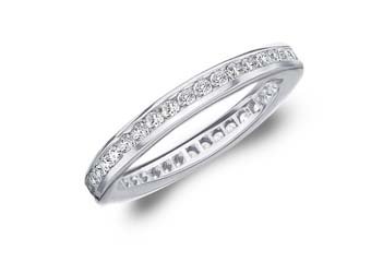DIAMOND ETERNITY BAND WEDDING RING ROUND CHANNEL SET 14K WHITE GOLD .50 CARAT