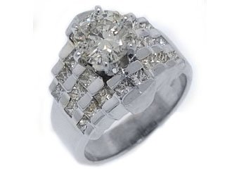 3 CARAT WOMENS DIAMOND ENGAGEMENT WEDDING RING ROUND PRINCESS CUT WHITE GOLD