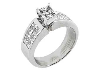 1.8CT WOMENS DIAMOND ENGAGEMENT WEDDING RING PRINCESS CUT INVISIBLE WHITE GOLD