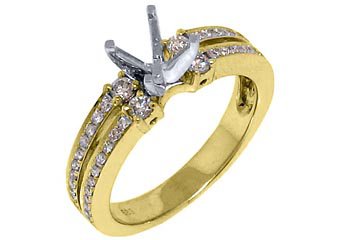 .50 CARAT WOMENS DIAMOND ENGAGEMENT RING SEMI-MOUNT ROUND CUT YELLOW GOLD