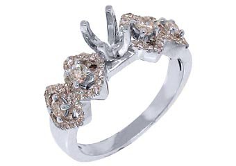 .73 CARAT WOMENS DIAMOND ENGAGEMENT RING SEMI-MOUNT ROUND CUT WHITE GOLD