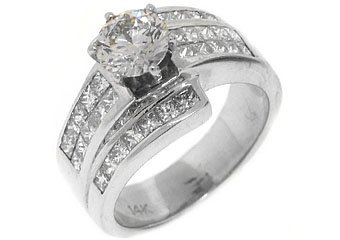 2.68 CARAT WOMENS DIAMOND ENGAGEMENT WEDDING RING ROUND PRINCESS CUT WHITE GOLD