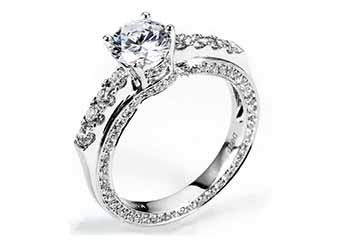 WOMENS DIAMOND ENGAGEMENT RING ROUND CUT 1.95 CARAT 18K WHITE GOLD