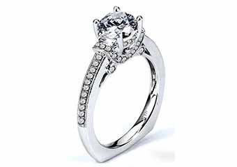 WOMENS DIAMOND ENGAGEMENT RING ROUND CUT 1.40 CARAT 18K WHITE GOLD