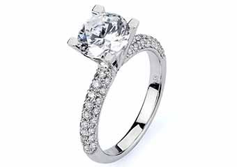 WOMENS DIAMOND ENGAGEMENT RING ROUND CUT 1.58 CARAT 18K WHITE GOLD