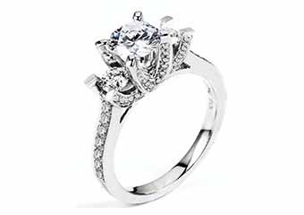 WOMENS DIAMOND ENGAGEMENT RING ROUND CUT 1.81 CARAT 18K WHITE GOLD