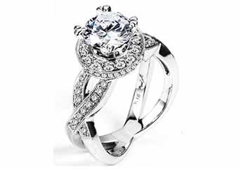 WOMENS DIAMOND ENGAGEMENT RING ROUND CUT 1.70 CARAT 18K WHITE GOLD