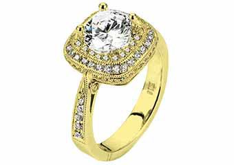 WOMENS DIAMOND ENGAGEMENT HALO RING ROUND CUT 1.56 CARAT 18K YELLOW GOLD