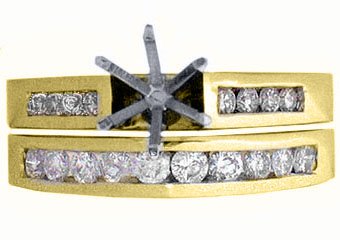 .55 CARAT WOMENS DIAMOND ENGAGEMENT RING SEMI-MOUNT SET ROUND CUT YELLOW GOLD