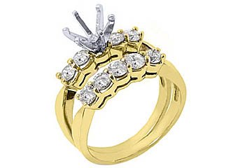 1.18 CARAT WOMENS DIAMOND ENGAGEMENT RING SEMI-MOUNT SET ROUND CUT YELLOW GOLD