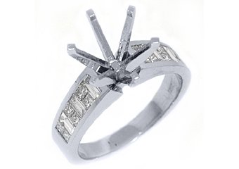 .82 CARAT WOMENS DIAMOND ENGAGEMENT RING SEMI-MOUNT PRINCESS CUT WHITE GOLD