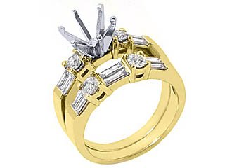1.26 CARAT WOMENS DIAMOND ENGAGEMENT RING SEMI-MOUNT SET ROUND CUT YELLOW GOLD