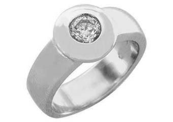 1/3 CARAT WOMENS SOLITAIRE ROUND BEZEL SET DIAMOND ENGAGEMENT RING WHITE GOLD